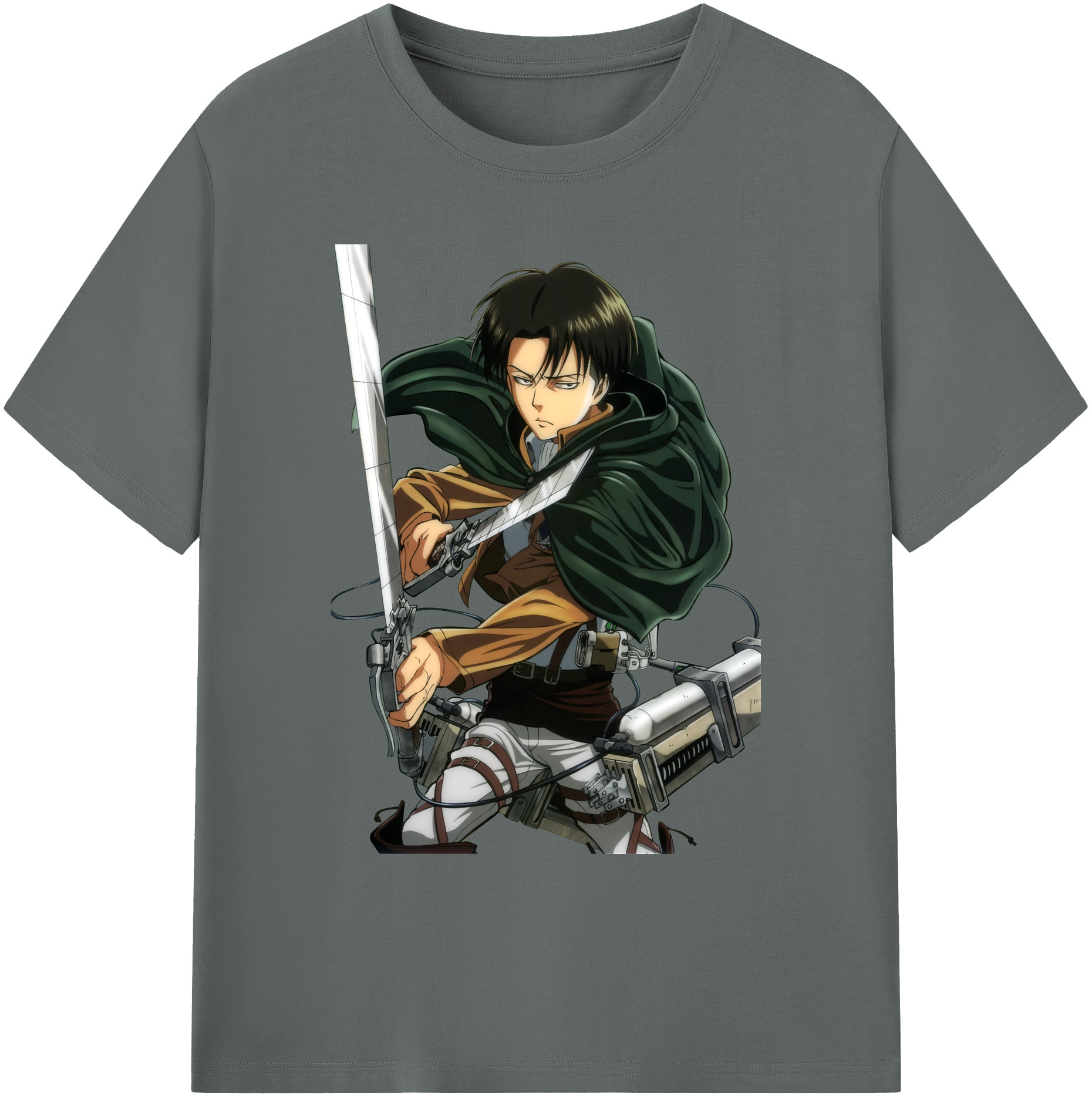 （画像用） 進撃の巨人 リヴァイ·アッカーマン Attack on Titan Levi Ackerman 綿100％ メンズ半袖Tシャツ｜肌触りやわらか＆通気性